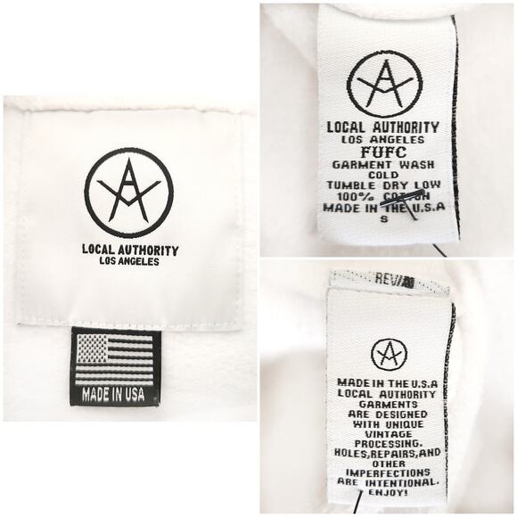 LOCAL AUTHORITY FUFC Cheap Thrills Beverly Hills sweatshirt white pullover Sz S - Picture 6 of 7